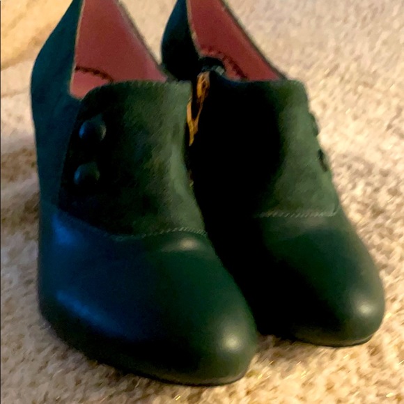 LULU HUN green leather/Suede Booties US Size 6 - Picture 2 of 5
